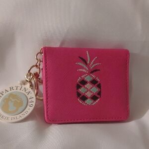 Spartina 449 Fuchsia Pineapple Keychain Wallet NWT